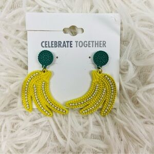 NWT CELEBRATE TOGETHER yellow banana earrings